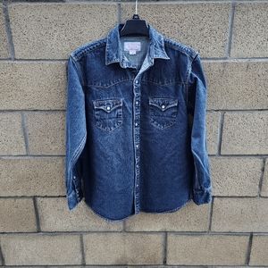 Filson Blue Wash Jean Shirt Mens Size M